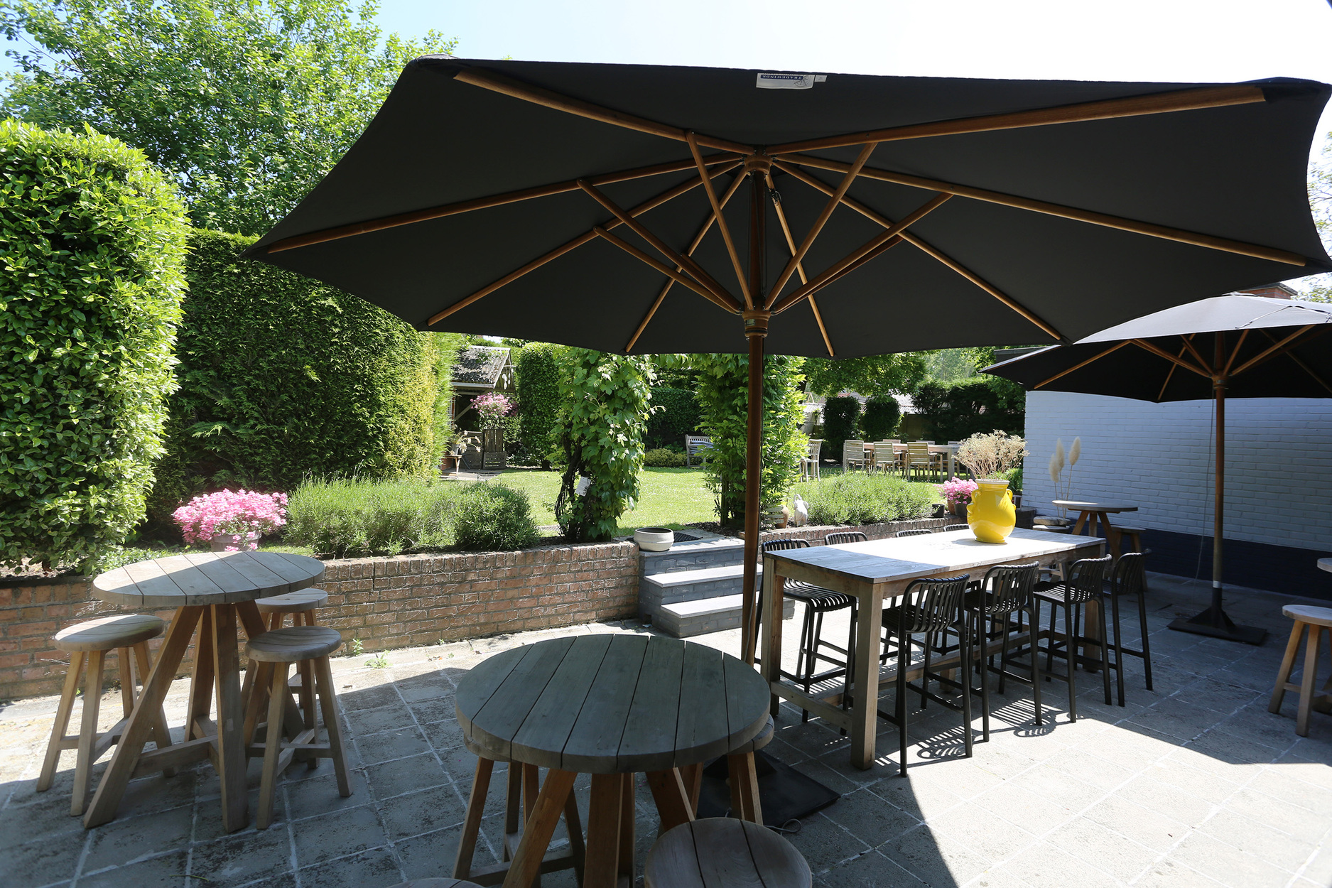 Privétuin van de teambuilding locatie De Sterre in Bachte-Maria-Leerne